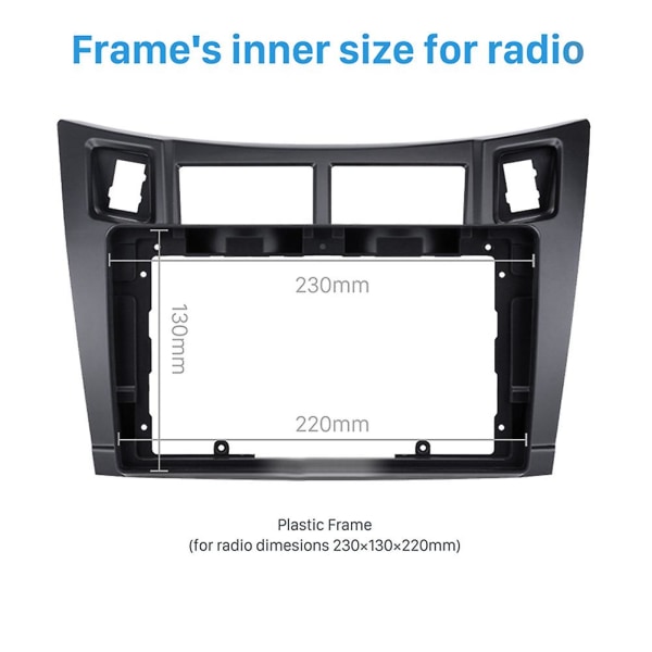 9 Tommer Bil Central Kontrol Navigation Ramme Radiopanel Til Yaris/vitz/platz 2005 -2011