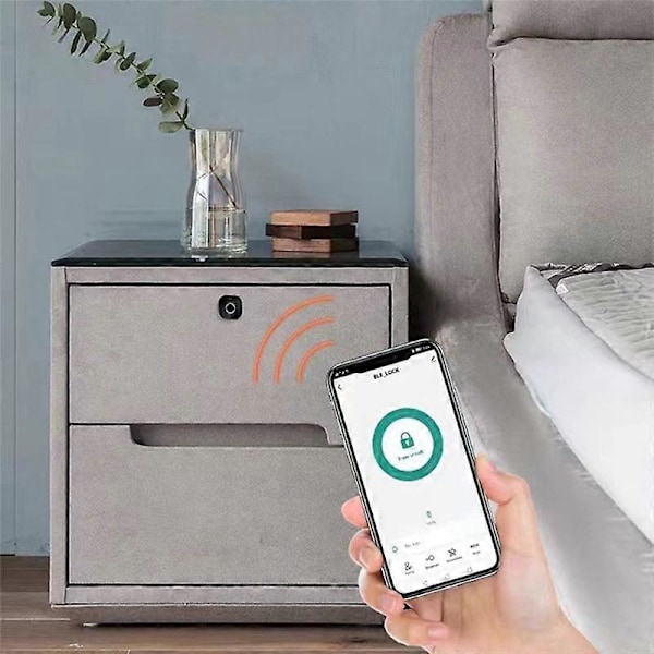 Tuya Bluetooth APP Skuffeskaplås Fingeravtrykk Digital Fil Brev Nøkkelfri Biometrisk Møbel E