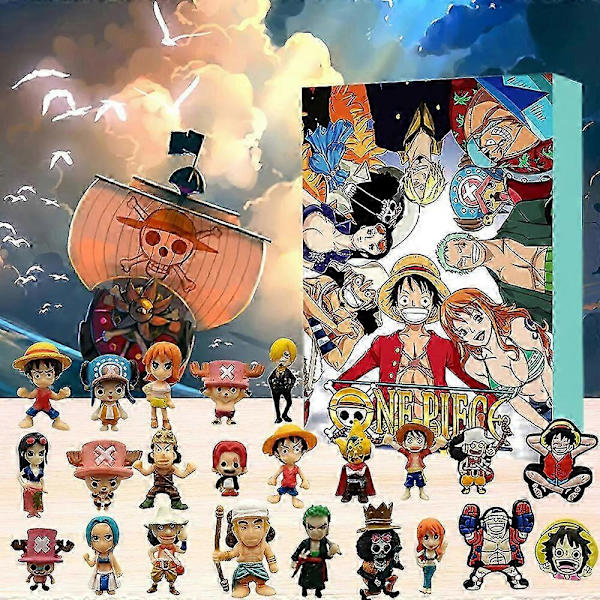 2024 Julekalender med One Piece Actionfigur Model Legetøj - 24 Dages Nedtælling Blind Box Su