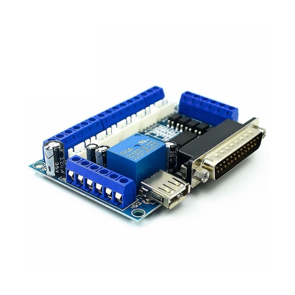 Mach3 Interface Board Cnc 5 Axis Med Optocoupler Adapter Driver + Usb-kabel