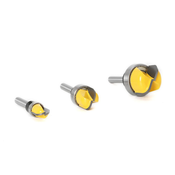 3PC 6mm 1/4 1/2Inch 3/4Inch 1-1/8Inch Diameter Bowl & Tray Template Router Bit Träskärningsverktyg Ro