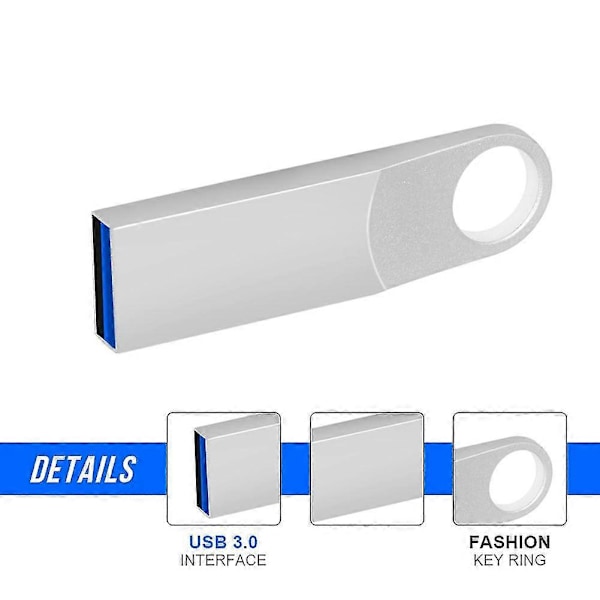 Metallisk USB-minne Flash Drive 128GB USB 3.0 Vattentät Cle USB 16 Go Pen Drive 3.0 Anpassad Logotyp Present USB-nyckel