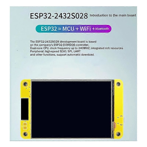 ESP32 WiFi Bluetooth -kehityskortti 2,8 tuuman 240x320 älynäytöllä TFT-moduuli LVGL-kosketusnäyttö S