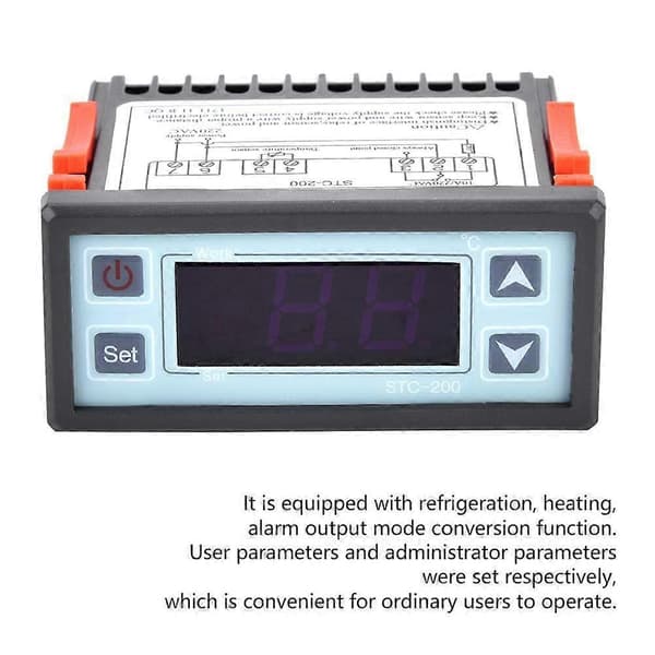 STC-200 Digital Termostat Temperaturregulator Mikrocomputer Køle- Varme Regulator AC2
