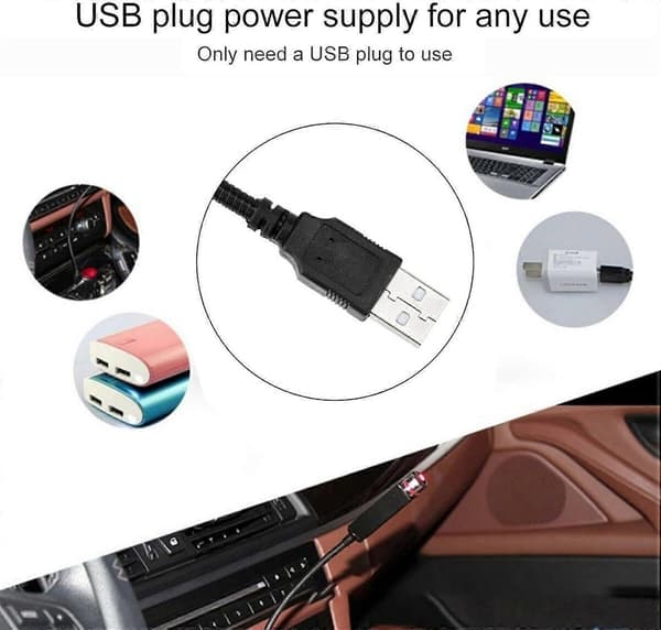 Mini LED-projeksjonslampe Stjernenatt USB-plugglys, laserlys, stjernelys