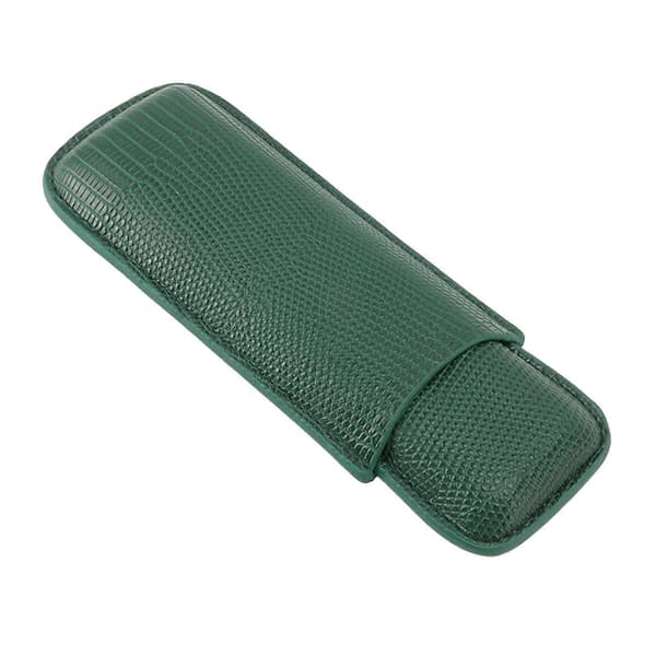 Etui Mode Elegant Bærbar Robust Krokodillehud Tekstur Kunstlæder 2 Fingre Cigarholder