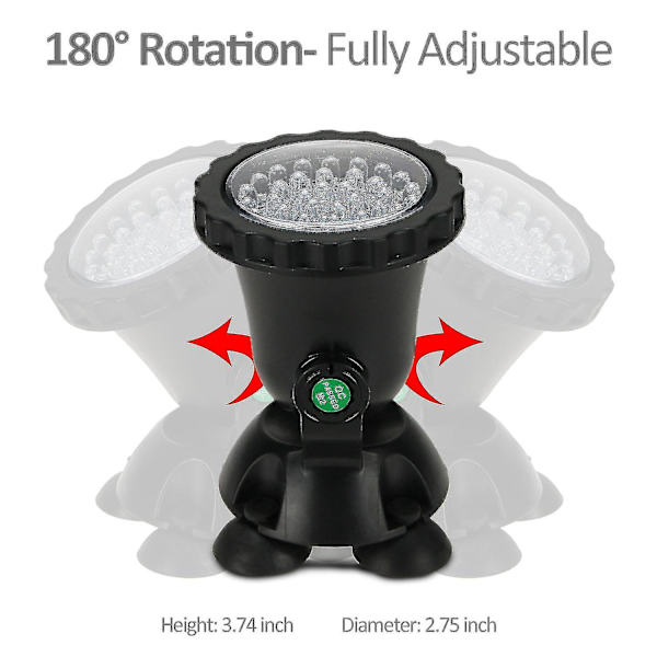 IP68 Vandtæt Under Vand Lys Spotlight Med 36 LED