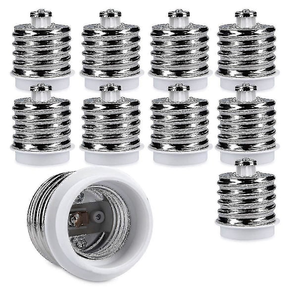 10x Sockeladapter - 10x E40 till E27 Sockelomvandlare - E27 Baslampahållare Adapter för Halogen LED