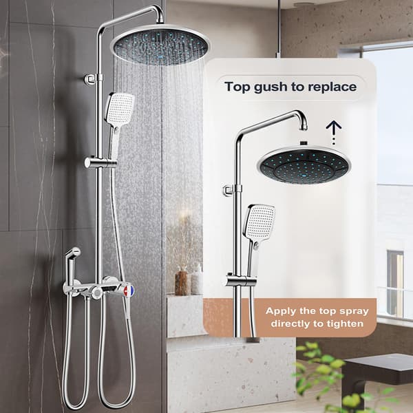 1 st 25 cm rund plastformig regnduschhuvud för duschrum