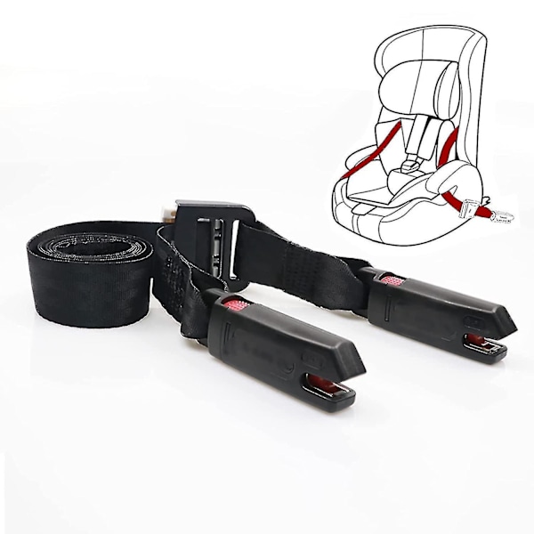 Universal Isofix Stropper, Ltuikhq, En-Knap, Blød Polyester, Sort, 5.25Ft, 15000N Trækstyrke