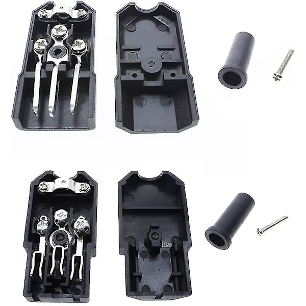 Strømstik 250v 10a 3-polet C14 Han C13 Hun DC AC Strømstik IEC Strømstik Adapter Strømkabel Stik til Strøm Overførsel (2 stk)