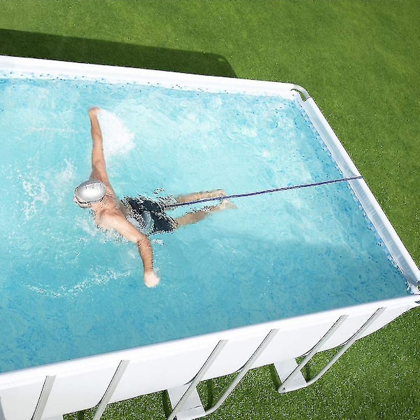 Justerbar Pool Svømmebælte Svømmemodstandsbælte Pool Counter Svømmebælte Til Pool Hængende Svømmetræning Bungee Svømmemodstand-h