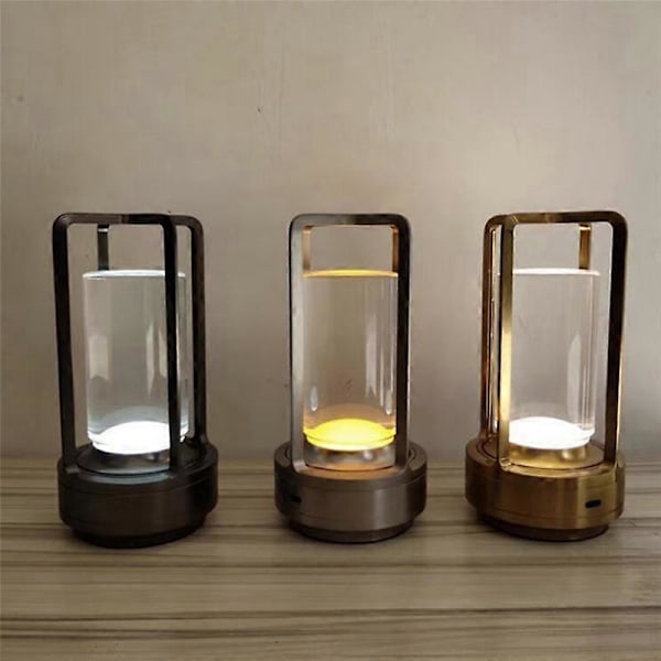 2600MAh Oppladbar LED Bordlampe Moderne Berøringsjustering Bordlampe for Soverom Restaurant Dekor