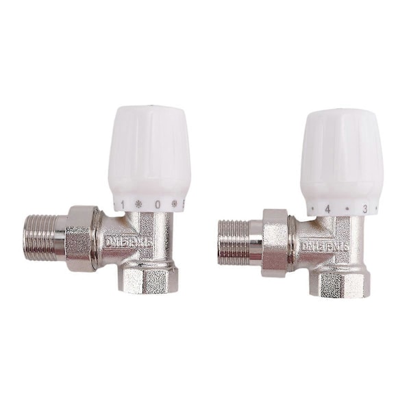 Termostatisk Radiatorventil 2 stk. 15 mm x 1/2 tomme Termostatisk Vinkel TRV Termostatisk Radiatorventil f