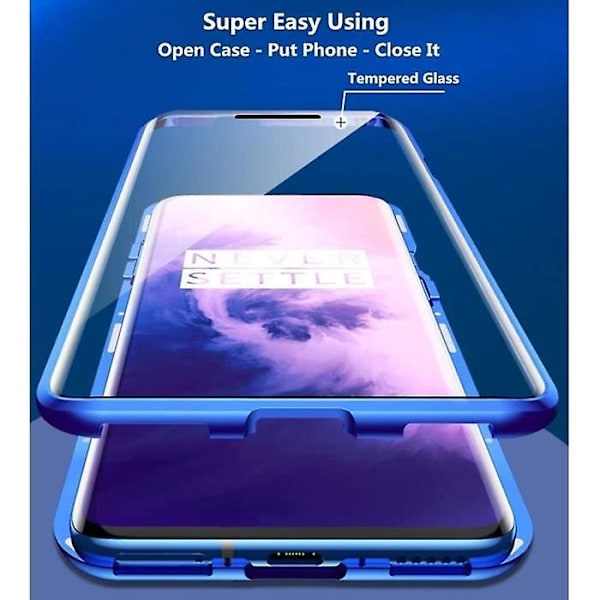 OnePlus 8 Fodral Magnetisk Adsorption 360 Graders Haptisk Skydd Ultra Tunnt Härdat Glas Aluminium F