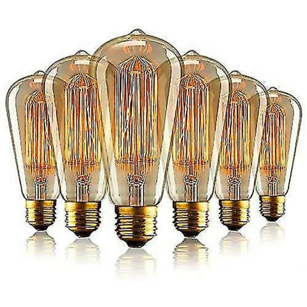 Dimbar Edison Led Lampa, 4w E27 Vintage Led Filament Light 6 St