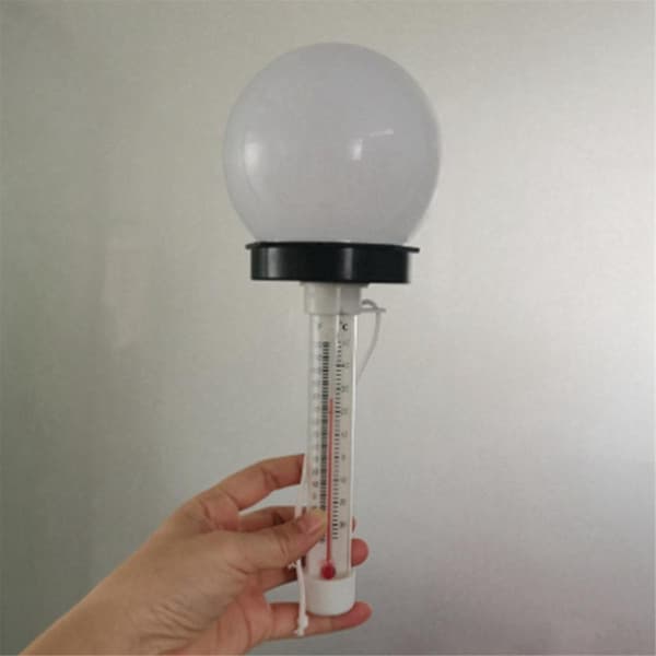 Pool Termometer Flydende Pool Termometer med Solcelledrevet LED Lys til Pool Dam Spa Whirlpool W
