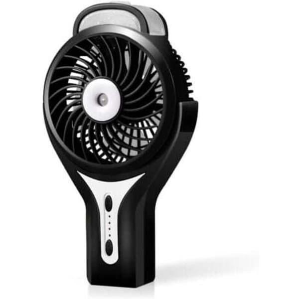 Multifunktionel bærbar udendørs ventilator. Kompakt USB bærbar ventilator, ideel til kontoret - sort.