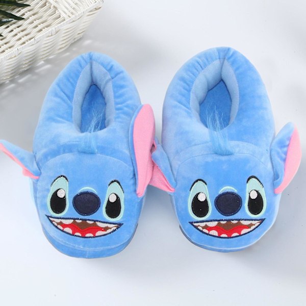 1 Par Vinter Plyschtofflor Stitchtofflor Platta Cartoon Djur Varma Tjocka Sulor Enfärgad Hem Inomhus Bomulls Skor