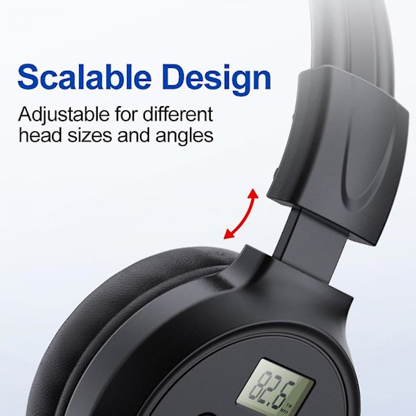 FM Radio Hodetelefoner Best Mottak Foldbar FM Headset Radio FM 50-108mhz N3 YX[