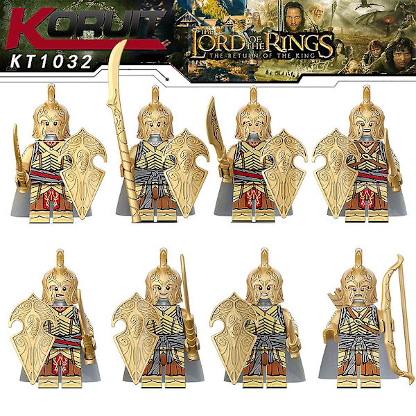 8 stk Ringenes Herre-serien Minifigurer Byggeklodser Sæt, Soldater Kriger Mini Actionfigurer Legetøj Gaver Hjemindretning