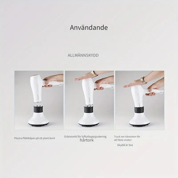 Universal vindrute hårtorkfeste for krøllforbedring - Luktfri krøllhårføner med 3,8-6 cm diameter, svart