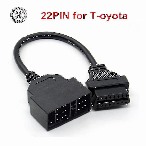 Bästa Kvalitet 22 Pin Till 16 Pin Obd2 Diagnostik Adapter Kabel För Toyota Bil Toyota 22pin Till 16pin Obd Till Obd2 Anslutningskabel