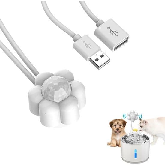 Ekstern PIR Automatisk Sensor til Kattevandfontæne DC 5V 1A med USB-interface 30cm til Vandfontæner til Katte TV-KONTAKT