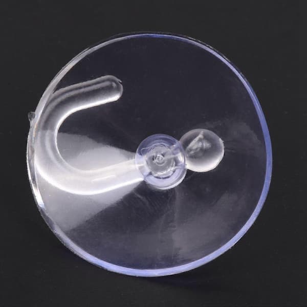 PVC Plast Sugkoppskrok 40mm 12 st Klarblå