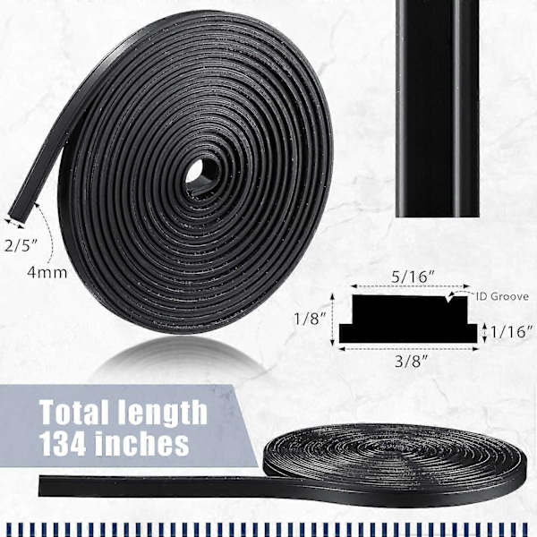 134 Tommer Fleksibel Magnetisk Stribeindsats Bruseværelsesdør Magnetisk Stribe Udskiftning Lang Magnet Rulle til Håndværk til Indrammet Halv Indrammet Svingende Glasdør