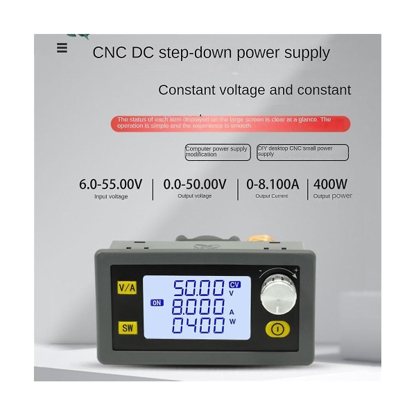 Dc 50v 8a 400w Cnc Justerbar Konstant Spänningsregulator Cv Cc Steg-down Strömförsörjningsmodul Xy5008e