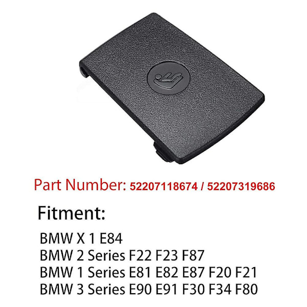 2X til - F20 F30 F31 E84 E87 3-serie Bagerste Børnesædeforankring ISOFIX Dæksel 52207319686