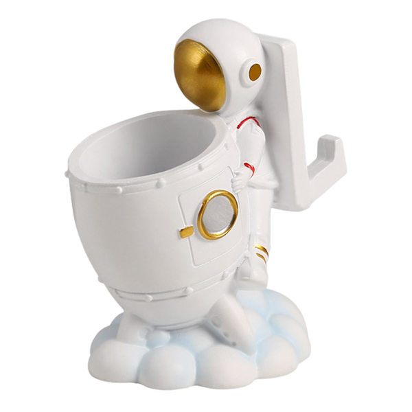 Multifunktionel Astronaut Penholder Kreativ Telefonholder Malet Harpiks Ornament