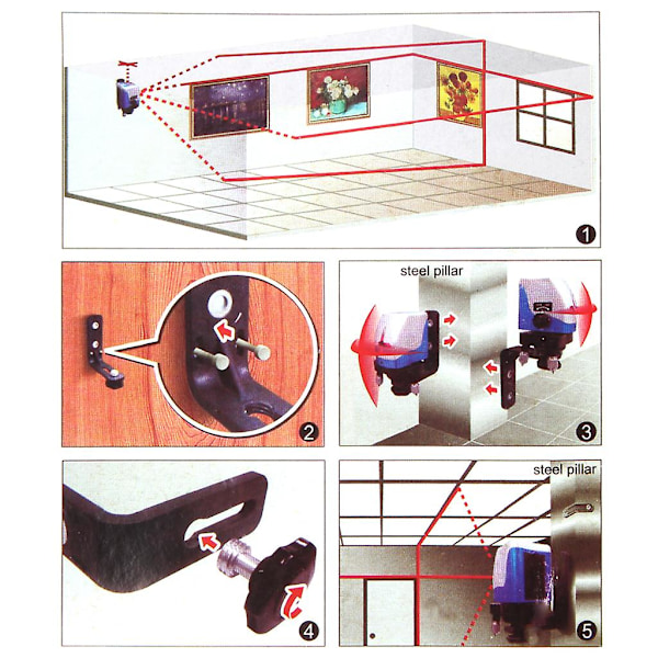 1/4 \" Laserniveau Universal L-beslag Super Stærkt Jernmagnet Adsorption Stativ