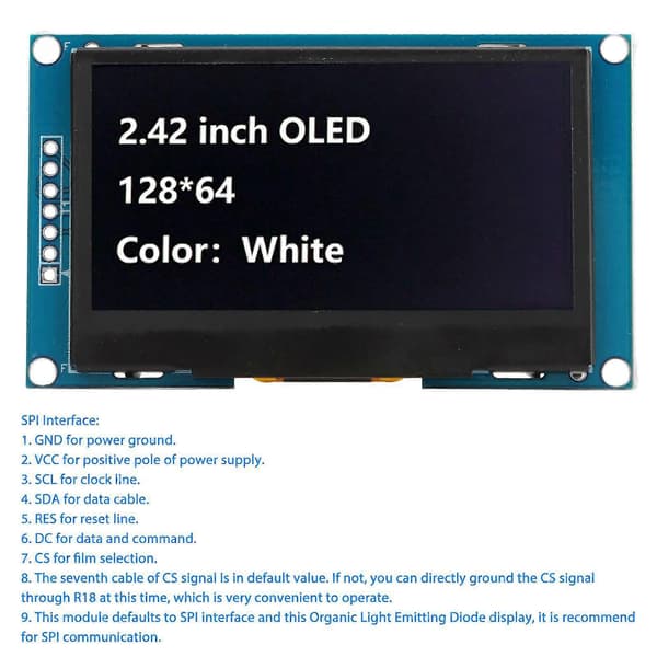 2025 Siste Modell Display Modul 2.42in Organisk Lysdiode SPI