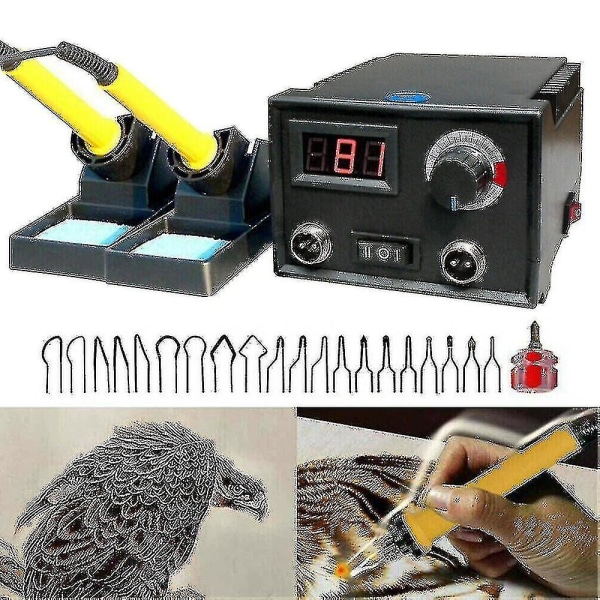 Belita Amy Vedovnbrenner Justerbar Temperatur Digital Display Pyrografi Dobbel Pen Brennende Maskin Go
