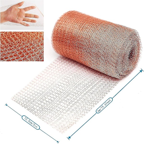 Kopparnät för gnagare - 100 % stickat kopparnät för skadedjursbekämpning (6 meter)