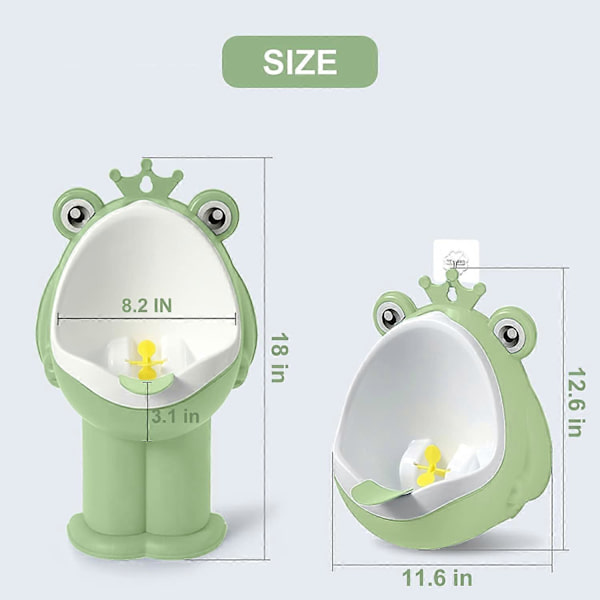 Hallo Potty Training Urinall för Pojkar, Barn, Småbarn, Toaletträning, Rolig Baby Toalett, Grön