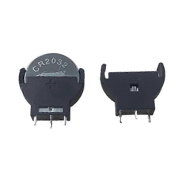 10 stk. Sort Plast Cr2032 2032 3v Celle Knapbatteri Sokkelholder Til Etui