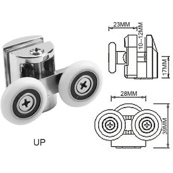 Dobbelthjul - YYV - Sæt med 4 - 23 mm - Zinklegering - Flere farver