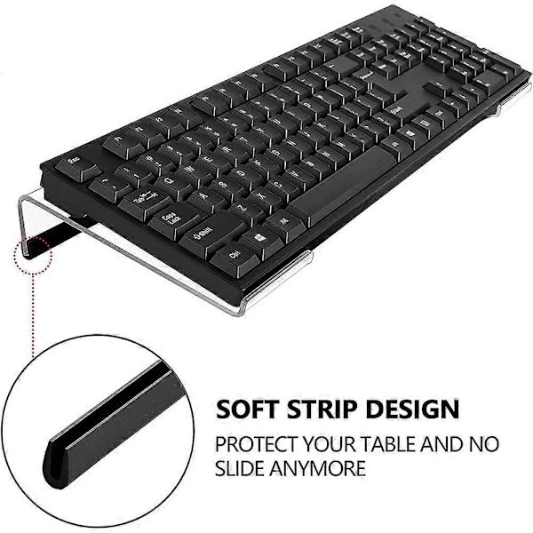Akryl Tangentbordshållare, Akryl Vinklad Dator Tangentbordshållare Klar Tangentbordsstativ för Ergonomisk T