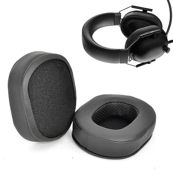 2 stk. Ørepude til Razer Blackshark V2 X, V2 Pro udskiftning, Sort Oval