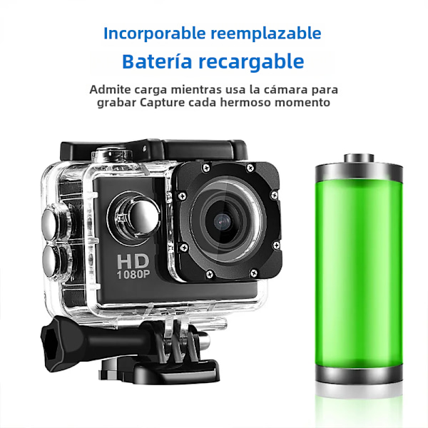 Ultra HD 4K/30fps Wifi Actionkamera 2,0 tum 170D Vattentät Hjälm