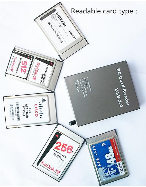USB 2.0 til PC ATA PCMCIA Adapter Flash Disk Minnekortleser Kompakt Konverter