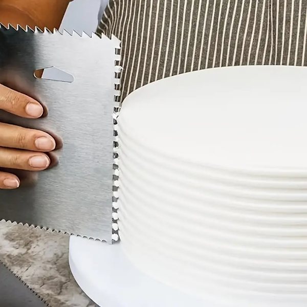 1 st, tårtsskrapa i rostfritt stål, 4-sidig tårtsslätare, bakverktyg, köksredskap, kökstillbehör