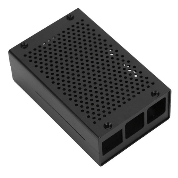 Højkvalitets Raspberry Pi 3 aluminiumskabinet med blæser, sort