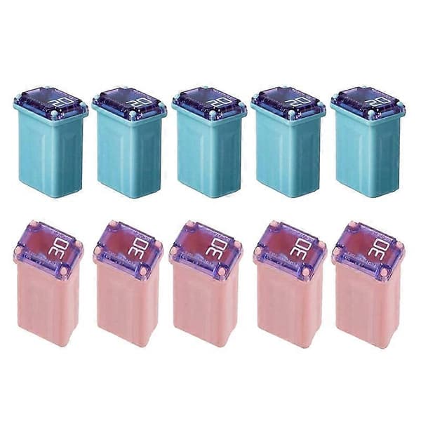 10 st 20Amp 30Amp Miniatyr Box Säkringar FMM MCASE Typ (\"Långsam\")