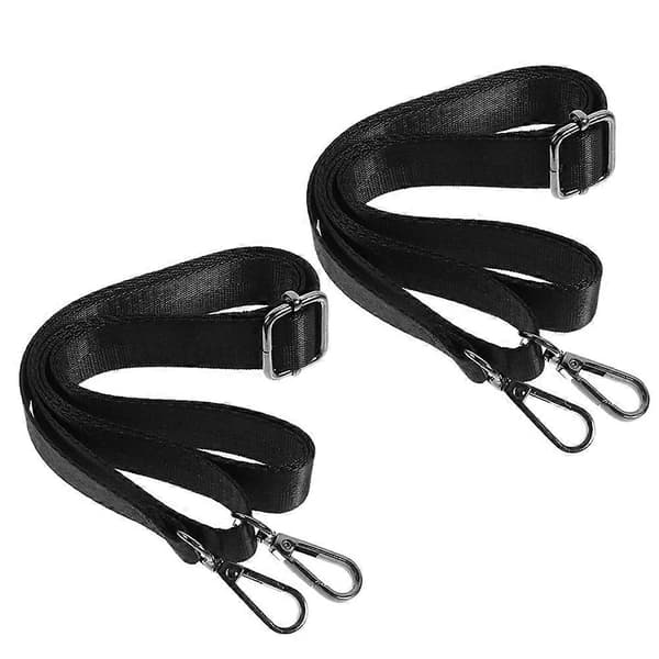 Udskiftningsstropper til hestedækkens benstropper, justerbare elastiske sorte 150.00X2.50X0.20cm 2 stk