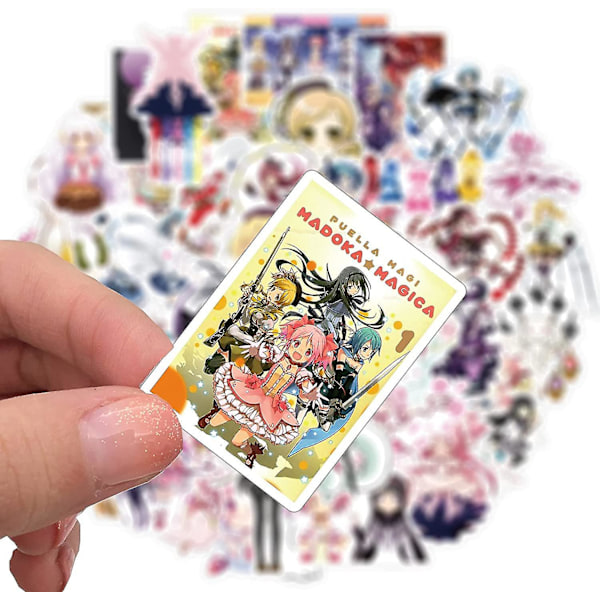 Anime Puella Magi Madoka Magica Tarrat - Kannettavatarrat [50 kpl] Palkinto- ja Motivaatiotarrat Vesipullolle, Rullalaudalle, Jääkaapille, Hydro-Pullolle