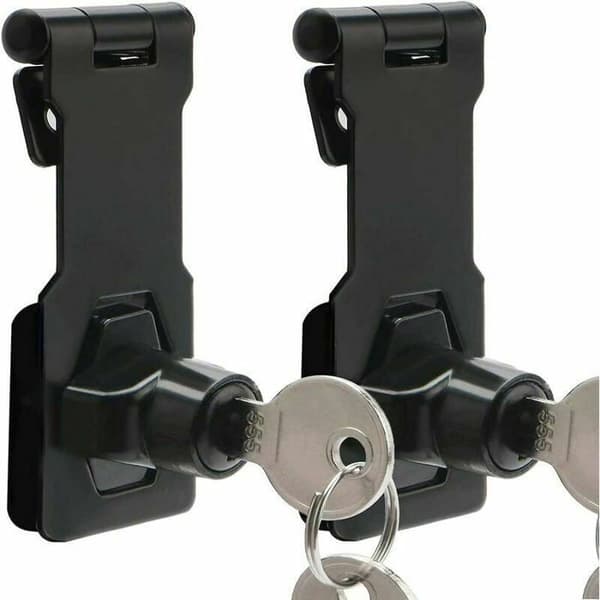 Lås og bolt - LARGEIGHT - Nøglelås - 7,6 cm - Metal - Sort